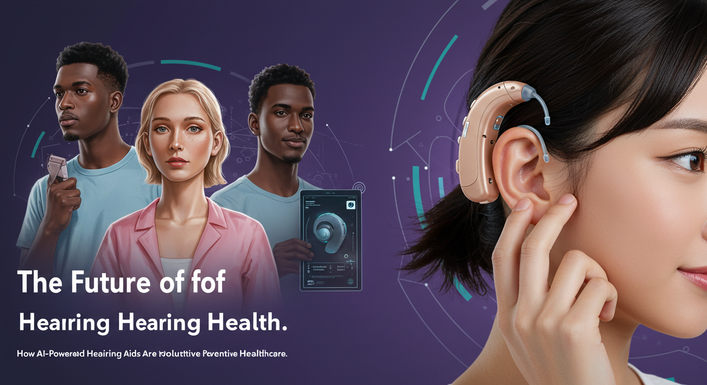 Modern AI-powered hearing aid with health monitoring technology